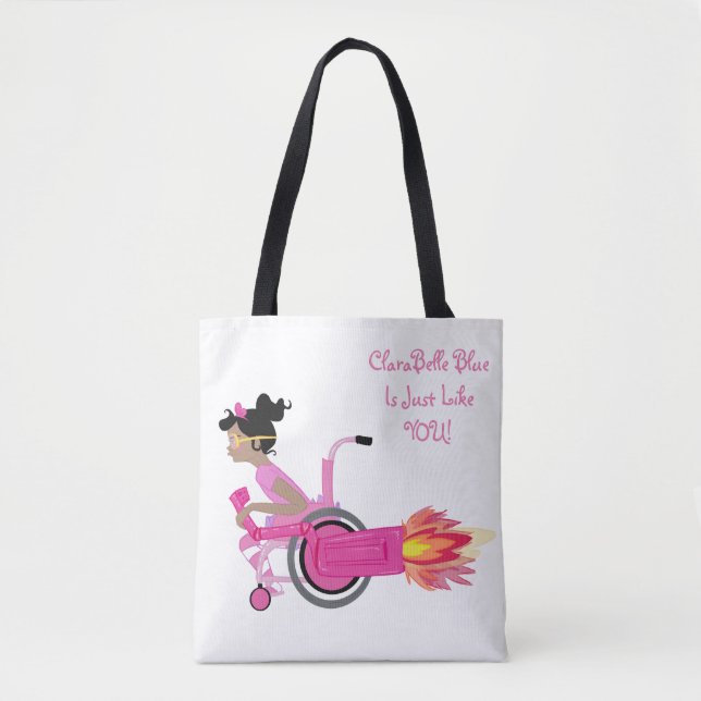 ClaraBelle Blue Perfect Tote - WHITE Bag (Front)