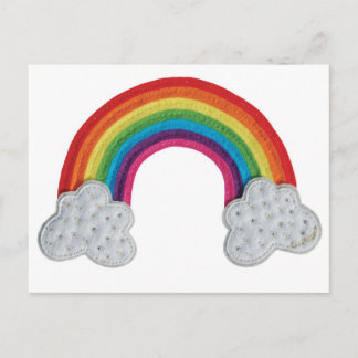Claraluna Rainbow - A hand stiched felt design. Postcard