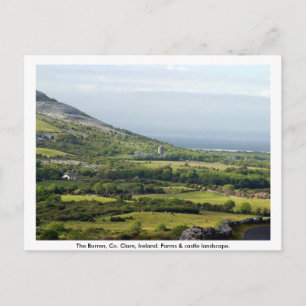 Clare, Ireland, farmhouses & fields in Kilfenora Postcard