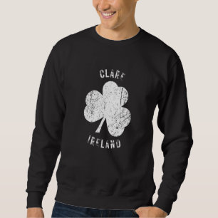 Clare Ireland Vintage Shamrock Distressed Look   Sweatshirt