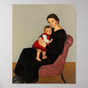 Cläre Maillard with Daughter   Willi Maillard Poster