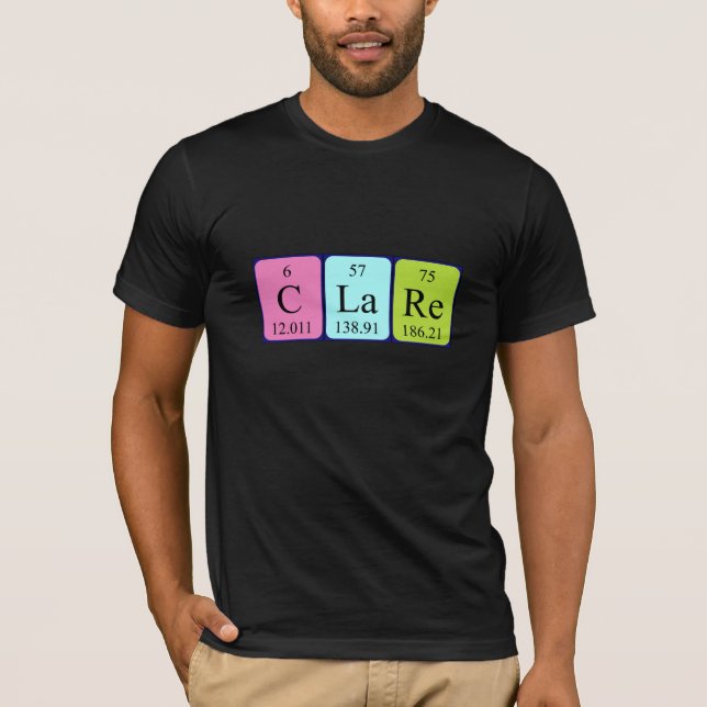 Clare periodic table name shirt (Front)