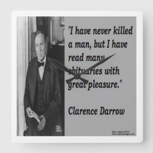 Clarence Darrow & Famous Quote Wall Clock