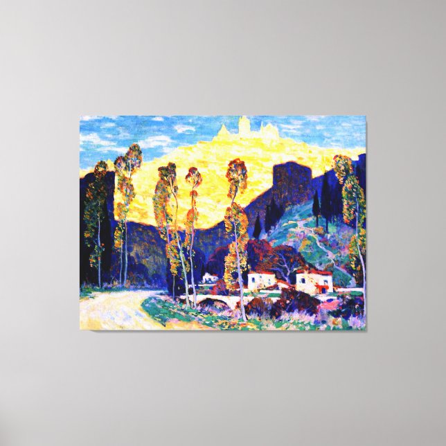 Clarence Gagnon art, Evening, Siena Canvas Print (Front)