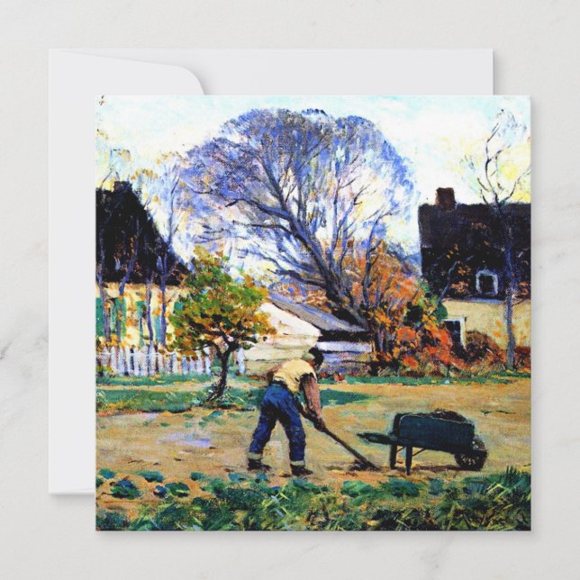 Clarence Gagnon art - Fall Scene, Baie-Saint-Paul Card (Front)