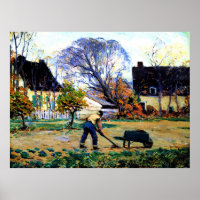 Clarence Gagnon art - Fall Scene, Baie-Saint-Paul