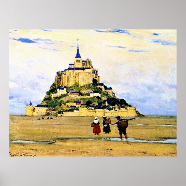 Clarence Gagnon art, Mont-Saint Michel, Morning Poster (Front)