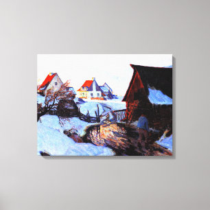 Clarence Gagnon - Early Morning in March Canvas Print