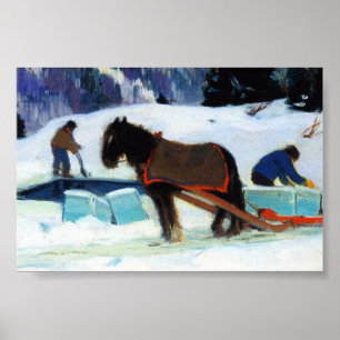 Clarence Gagnon Ice Cutting  Poster