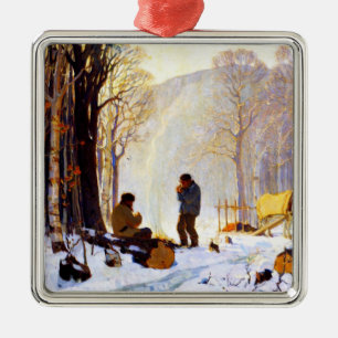 Clarence Gagnon - Lonely Village Metal Tree Decoration