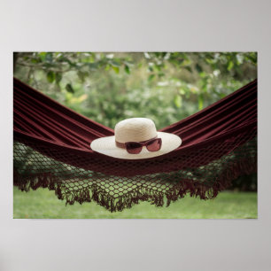Claret Hammock Sun Hat Sunglasses Poster