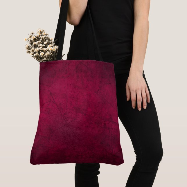 Claret Solid Plain Colour  Tote Bag (Close Up)
