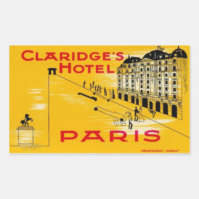 Claridge's Hotel (Paris) Rectangular Sticker (Front)