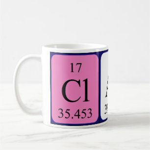Clarin periodic table name mug