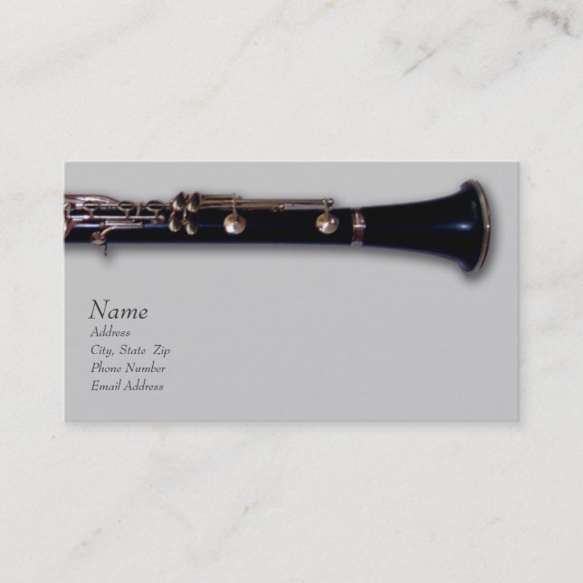 Clarinet and Mozart Business Card (Front)