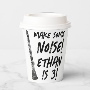 Clarinet Birthday Party Paper Cups- Music Birthday Cups