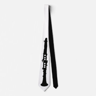 Clarinet Black and White Elegant Tie