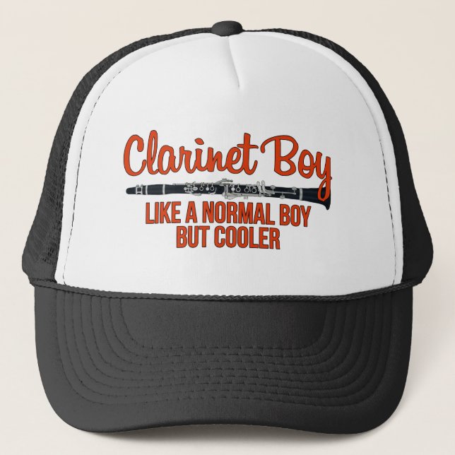Clarinet Boy Like a Normal Boy But Cooler Trucker Hat (Front)