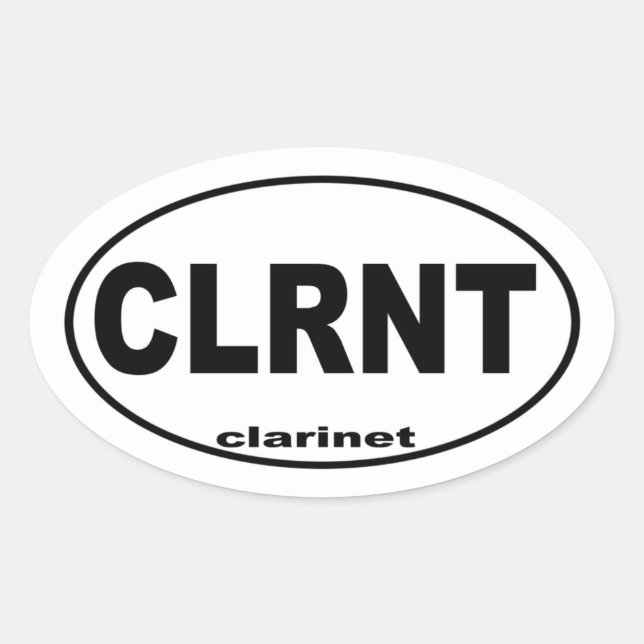 Clarinet Bumper Sticker (Front)