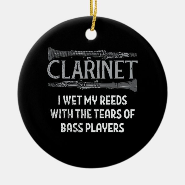 Clarinet Ceramic Tree Decoration (Front)