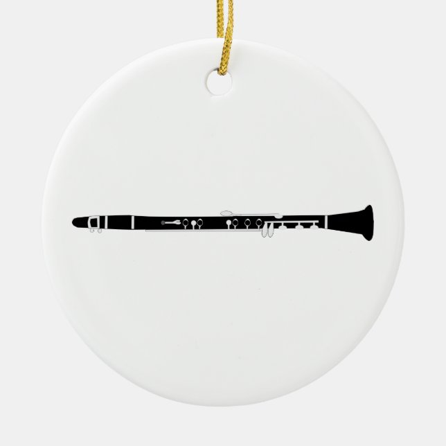 Clarinet Ceramic Tree Decoration (Front)