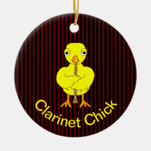 Clarinet Chick Ceramic Tree Decoration