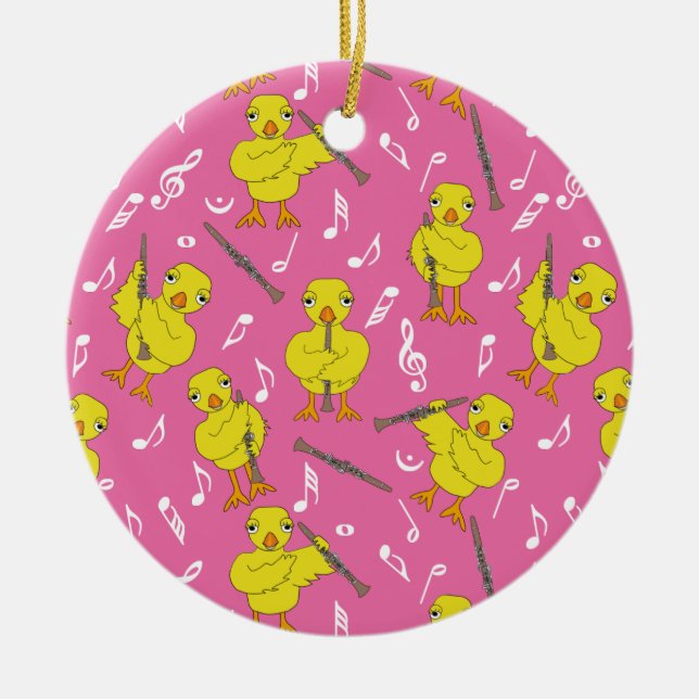 Clarinet Chick Clarinets Music Notes  Ceramic Tree Decoration (Front)