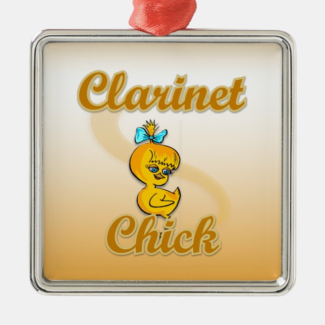 Clarinet Chick Metal Tree Decoration (Front)