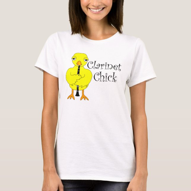 Clarinet Chick Text T-Shirt (Front)