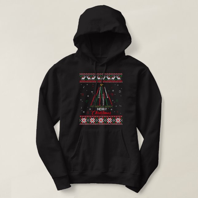 Clarinet Clarinet Christmas Tree Ugly Xmas Sweater (Design Front)