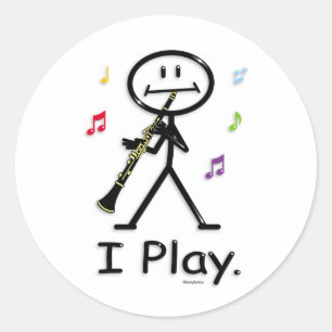 Clarinet Classic Round Sticker