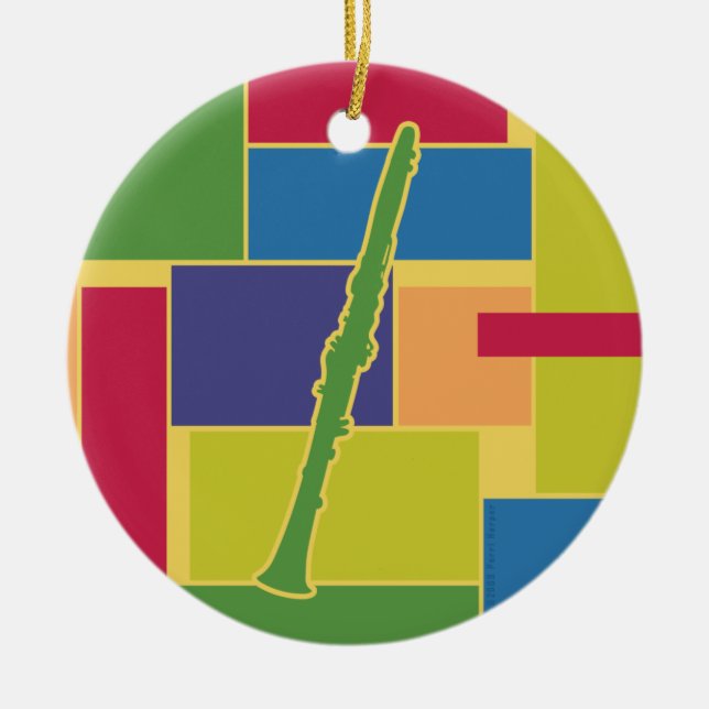 Clarinet Colorblocks Ornament (Front)