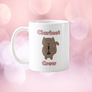 Clarinet Crew Cat Brown Pink Coffee Mug