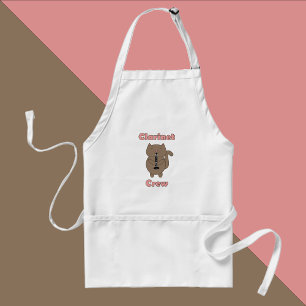 Clarinet Crew Pink Cat Brown Standard Apron