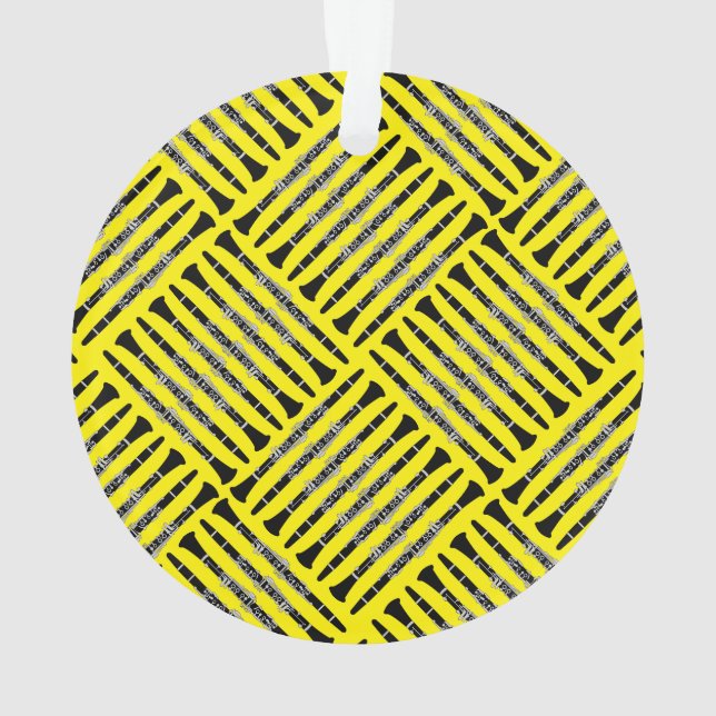 Clarinet Crosshatch Ornament (Back)