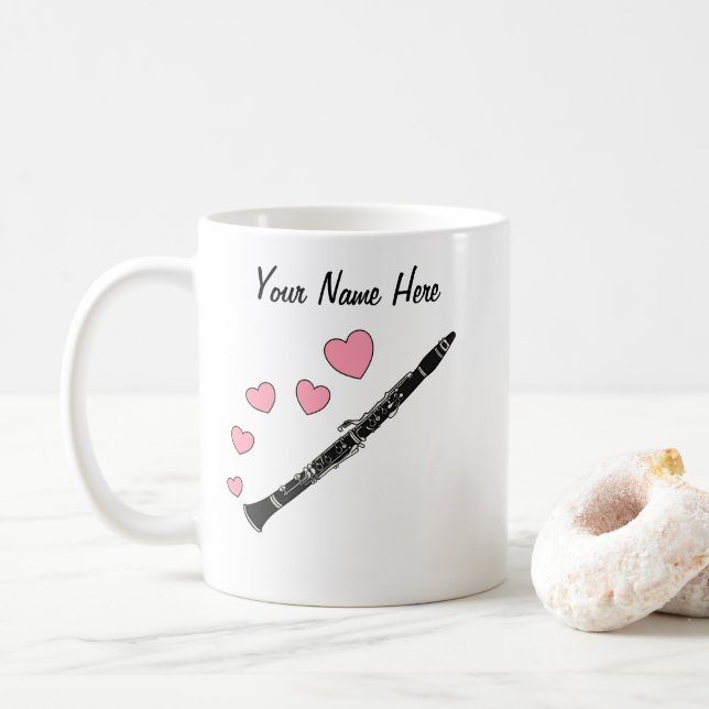 Clarinet Custom Wedding Mug Clarinetist Musician (With Donut)