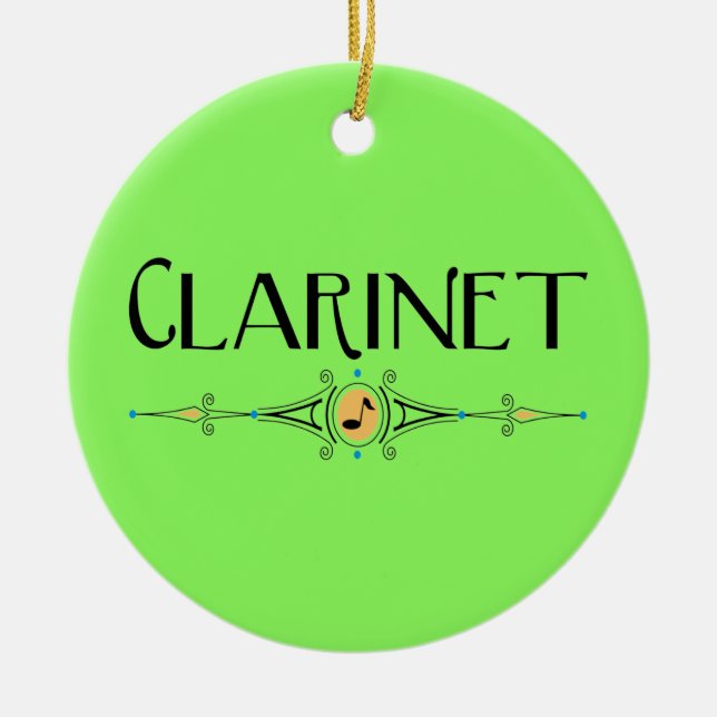 Clarinet Decorative Line Ceramic Tree Decoration (Front)