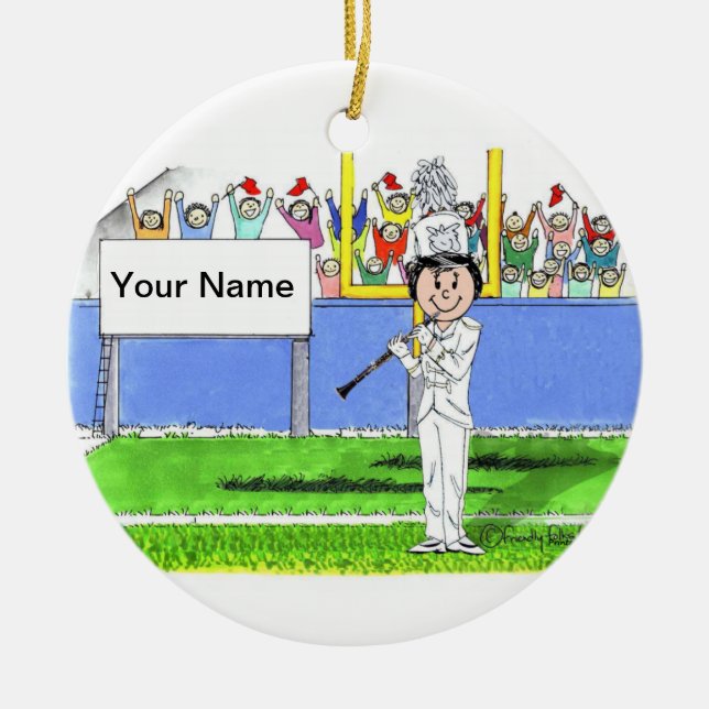 Clarinet - Female Ceramic Tree Decoration (Front)