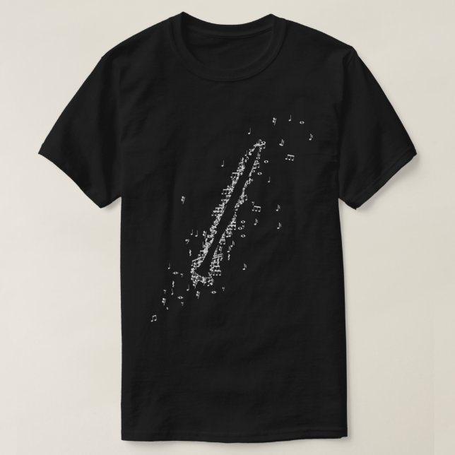 Clarinet Formed By Musical Notes Music Instrument3 T-Shirt (Design Front)