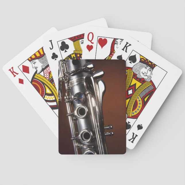 Clarinet Gift on Gold Spotlight Background Playing Cards (Back)