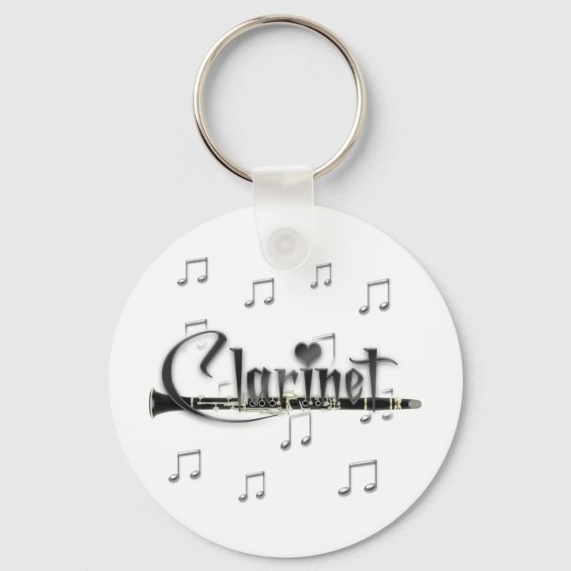 Clarinet I Love Clarinet Key Ring (Front)