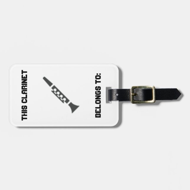 Clarinet Identification Tag (Front Horizontal)