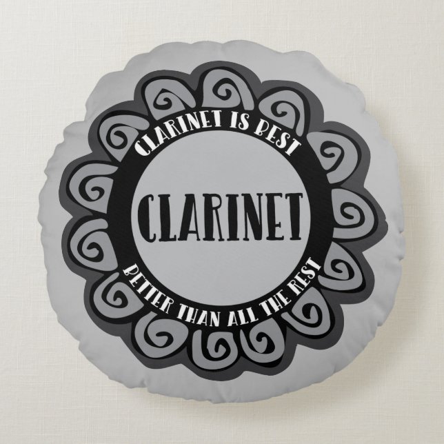 Clarinet Is Best Round Cushion (Front)