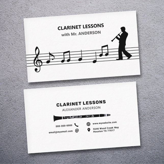 Clarinet Lessons Business Card (Clarinet Lessons Business Card)