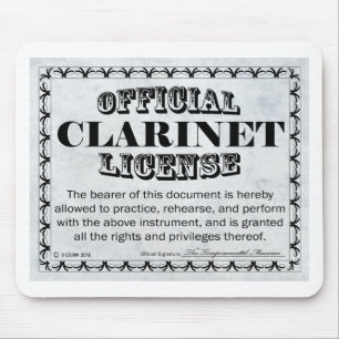 Clarinet License Mouse Pad