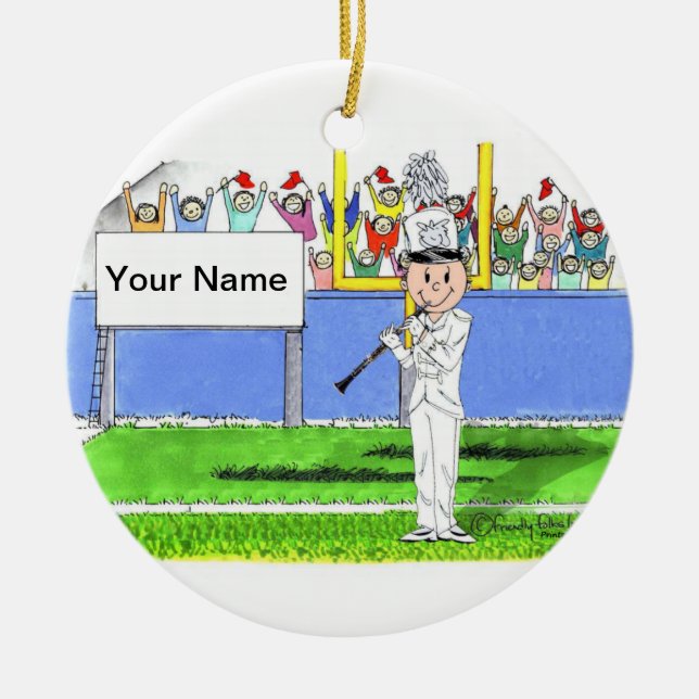 Clarinet - Male Ceramic Tree Decoration (Front)