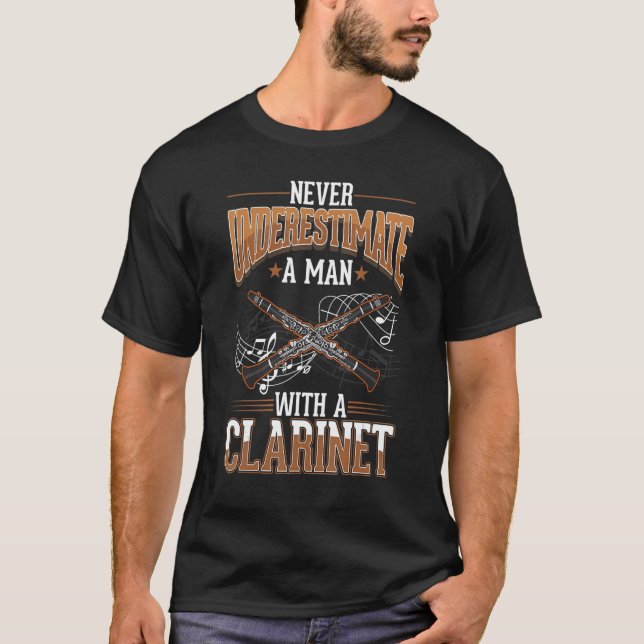 Clarinet Man Clarinetist T-Shirt (Front)
