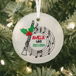 Clarinet Marching Band Christmas Ornament