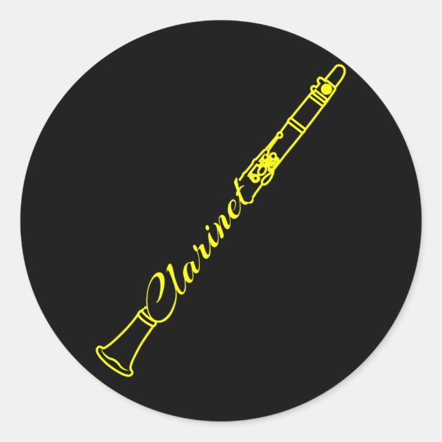 Clarinet Marching Band Clarinetist Music Musician Classic Round Sticker (Front)