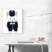 Clarinet Marching Band Rabbit Bunny Navy Blue